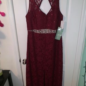 Long red prom dress